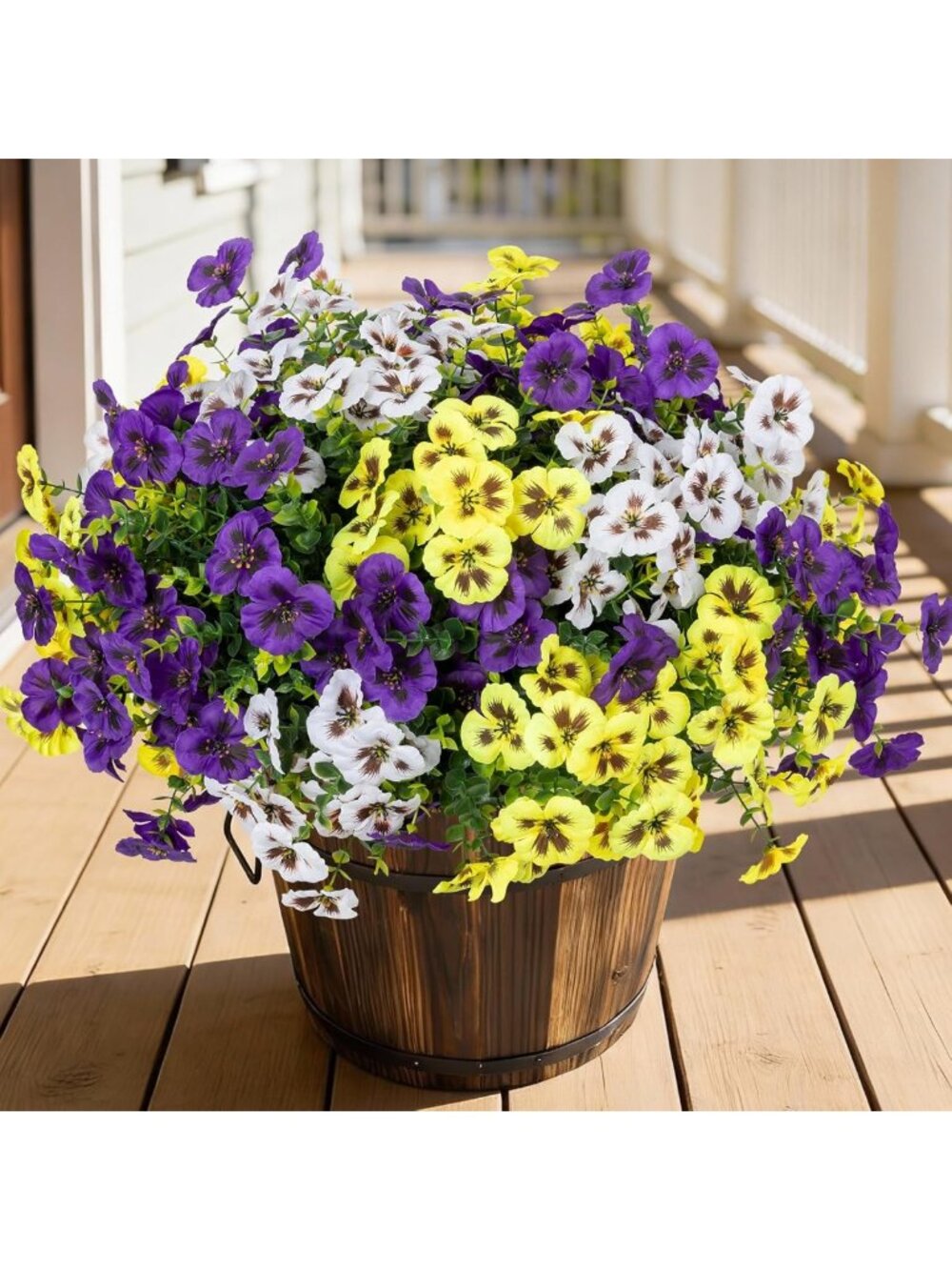 24 Bundles of Vibrant Artificial Flowers for Outdoor Decor - 3 Color Options